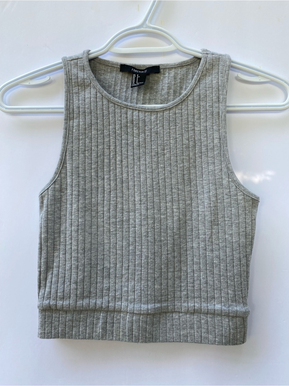 F21 Gray Ribbed Crop Tank - Picture 5 of 5
